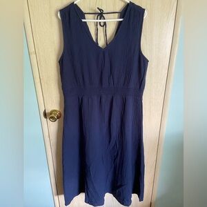 IMAN Blue Gauze Classic MIDI Dress Sleeveless XL